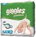 Giggles Premium Extra Absorbent Baby Diaper Size junior plus 6 jumbo pack belt (15-30 kg) 32 pcs.