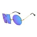 SO EI Vintage Mirror Rimless Sunglasses Women Fashion Unique NO Letter Eyewear Men Punk Goggles Shades UV400 Female Sun Glasses.