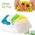 Silicone Ice Cube Tray With Lid, Honeycomb Shape (1 Pics). 