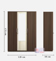 Regal Antique with Ash color Crescent 3-Door Wardrobe with Reflect Mirror, Partex MDF Laminated Board 3 Doors Wardrobes Almirah with clothes storage hanger shelf and cloths storage box shelve and inner lock drawer by Nice shop 72/48. 