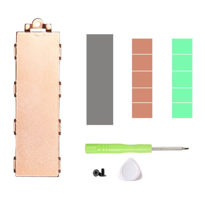 Copper M.2 SSD Heat Sink Radiator with Silicone Thermal Pad M.2 SSD Hard Disk Cooling Heatsink for M2 SSD 2280 Easy Install Easy to Use