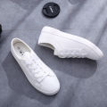 Unisex White Canvas Shoes Casual Summer Vulcanized Shoes Lace-up Students Cloth Shoe Women's Flats Sneakers Women Board Shoes House Foocus. 