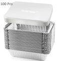 Aluminum Foil Box Food Pack 250 Ml Parcel Lunch Box 50 Pcs - Box. 