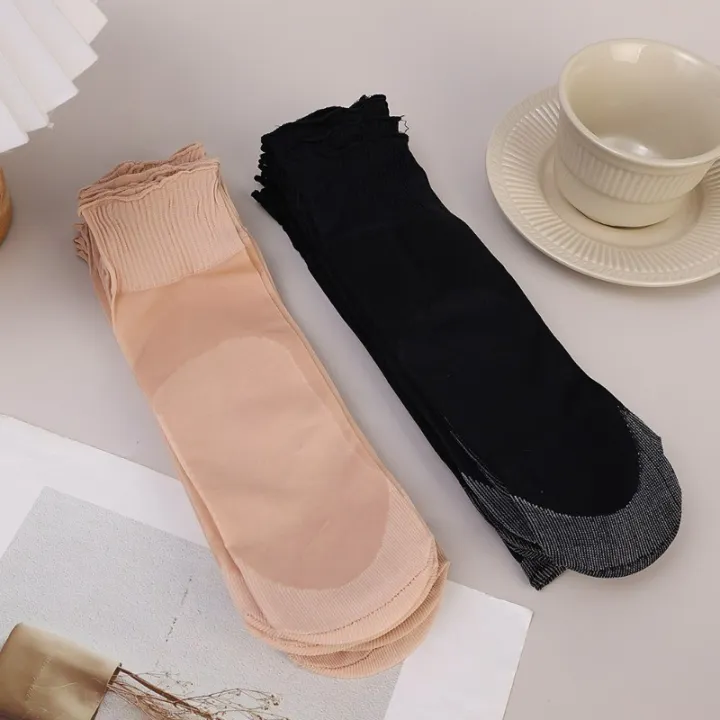 1/10%20Pairs%20Summer%20Ultra-thin%20Elastic%20Silky%20Short%20Silk%20Socks%20Women%20Girls%20Ankle%20Socks%20Transparent%20Crystal%20Invisible%20Socks%20-%20Image%208
