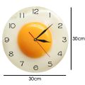 Fried Egg Poached Egg Wall Clock Egg Yolk Clock Digital Pointer Clock Canteen Restaurant Creative Acrylic Wall Clock.