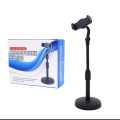 Desktop Mobile Phone Holder Height Adjustable Stand & 360° Rotatable for Live Streaming Shoot YouTube TikTok Video Round Base Smartphone - Mobile Stand. 