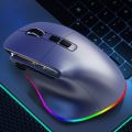 HXSJ H5 Multi-Device Performance Mouse USB BT Mouse Backlit Rechargeable Ergonomic Mice Optical Mouse Office for Computer PC.