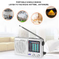 SW/AM/FM Radio Portable Pocket Emergency Radio LCD Display Dual Band Digital Radio World Receiver with Speaker Battery Operated. 