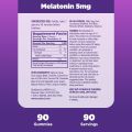Natrol Melatonin 5mg, Dietary Supplement for Restful Sleep, 90 Strawberry-Flavored Gummies, 45 Day Supply.
