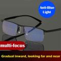 +1.5 To +4.0 Diopters Progressive Reading Glasses High-Quality Half Frame Adjustable Multifocal Glasses Blue Light.