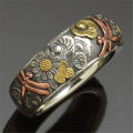 SC Vintage Gothic Sunflower Totem Rings Man Antique Silver Wide Band Rings Fashion Engraved Flower Dragonfly Rings for Men.