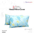 1 pair Printed Head Pillow Cover_Cotton, Unique Design, Variant Prints_18"x28" Inches. 