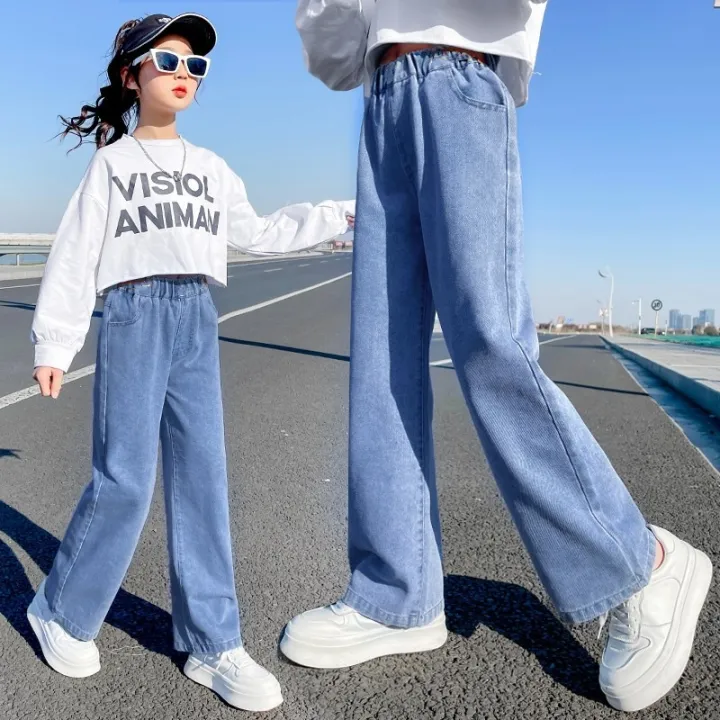 Girls'%20jeans,%20wide-leg%20pants,%20spring%20and%20autumn%20new%20children's%20clothes,%20fashionable%20loose%20long%20pants,%20medium%20and%20large%20children's%20straight%20pants%20-%20Image%203