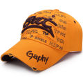 Spring New Ripped Baseball Cap Men's Three-dimensional Embroidery BAT Patch Sun Hat Women's Outdoor Sun Hat.