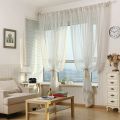 Pure White Shiny Silver Wire Stripe Tulle Curtains for Living Room Modern Simple Window Screen Bedroom Voile Blinds for windows.