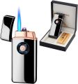 Metal USB Torch Turbo Double Jet Flame Pulse Dual Arc L!ghter. 