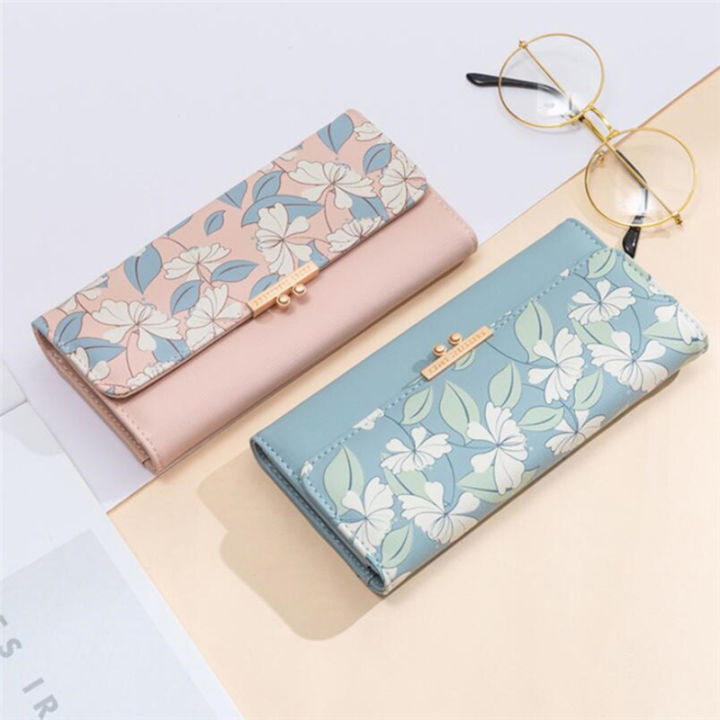 Prettyzys%20brand%20name%20flower%20print%20trifold%20long%20ladies%20purse%20women%20wallet%20-%20Image%203