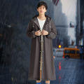 Adult Long Raincoat Reusable Waterproof Rain Coat Windproof Hooded Rain Poncho Drawstring for Outdoor Travel Emergency. 