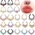 1PCS Crystal Nose Ring Septum Jewelry Non Piercing Bat Nose Ring Septum Cuff Earring Rook Faux Nose Piercing Clip On.