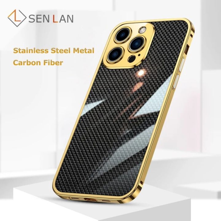 Stainless Steel Metal Phone Case For iPhone 14 13 12 11 Pro Max