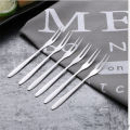 6pcs creative stainless steel fruit sign two tooth fork cake dessert fork Encounter. 