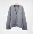 Naizaiga 100 merino wool solid brown black gray white thicken long sleeve Women cardigans female sweater WLHL40. 