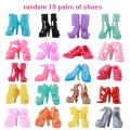 Fashion Handmade 32 Items Accessories=Random 10 Items Dress+Random 10 Pairs Of Shoes+6 Necklace+4 Glasses+2 Bags For Barbie Doll. 