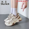 Yue Chen Casual Sneakers Women's Spring and Summer New All-Matching Women's Shoes Running Shoes Thick Bottom Non-Slip Net Surface Dad Shoes Women's.