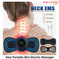 New Portable Mini Electric Neck Massager Back Body Portable With USB Charging Cable,EMS Electric Pulse Neck Massager Cervical Massage Patch Back Sticker Muscle Stimulator Portable Relief Pain Relax Massageador-Cyclone. 