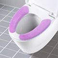 1Pair Portable Reusable Warm Plush Toilet Seat Filling Washable Bathroom Mat Seat Cover Health Sticky Pad Household Supplies. 