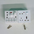 4 Gang Switch with Socket, Fuse, Regulator, 6 pin Multi Socket, PVC Back Part/Tola Board Family Combo 3 in 1. 