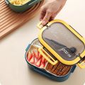Double Lunch Box Portable Student Lunch Box Office Workers Compartment Portable Lunch Box Microwave Heatable Sealed Lunch Box. 