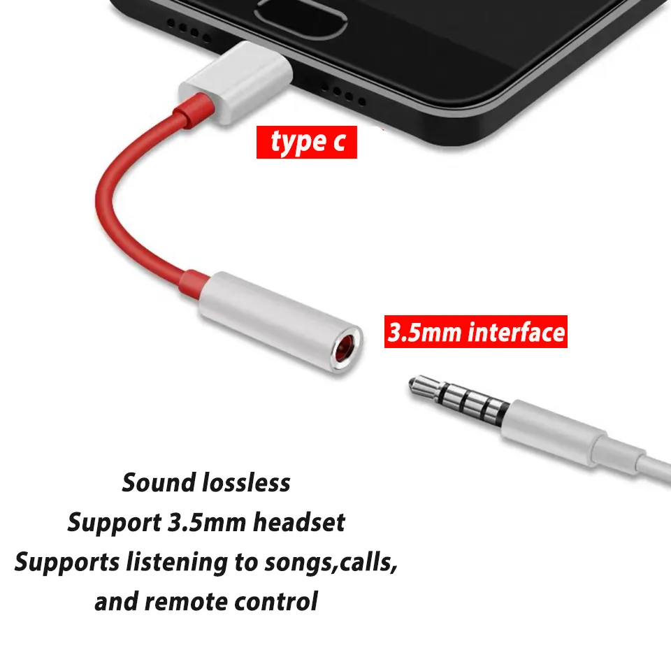 Original for Oneplus Earphone Adapter Usb Type C To 5mm Jack