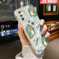 JIUMOO For Samsung galaxy A04 M04 F04 A04E A03 Core A03S Case Cartoon Cute Dinosaur New Luxury Plating Phone Cases Square Edge Pattern Shockproof Soft Case Full Cover Camera Lens Protection Shell. 