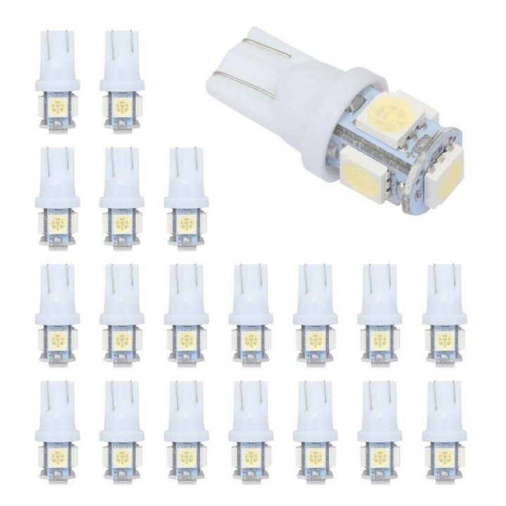 20Pcs Super White T10 Wedge 5-SMD 5050 LED Light Bulbs W5W 2825 158