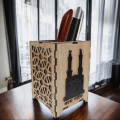 Wooden Board Pen/Pencil Holder For Desk Organizers | Islamic Mind Showpiece. Beautiful Pen/Pencil Holder. Size good quality, Pen Holder Stand..