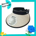 Breathable Comfortable Summer Hat Foldable Sun Hat with Rechargeable Fan Stylish Headband Design for Men Women 360 Degree Rotating Fan Perfect for Summers Fan Hat with Headband Design. 