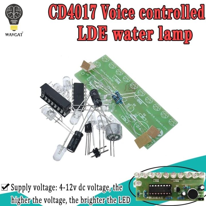 【Daily Necessities For Anyone Store】Voice activated LED Water Light CD4017 Lantern Fun Electronic Production Teaching Diy Electronic Kit Module