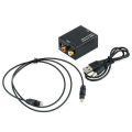 Digital Optical Coax to Analog RCA Audio Converter Adapter with Fiber Cable. 