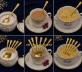✨ AD Tea Spoon Set ✨ 6 Pcs Set | 6 Inch | Premium Stainless Steel | Gold Finish.