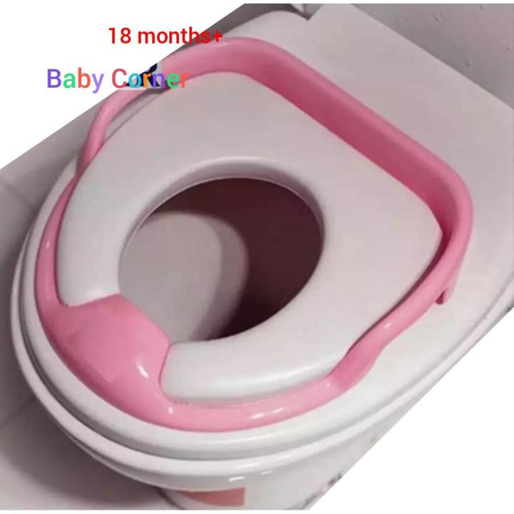 Commode Support Toilet Seat(18 m+) White & pink