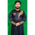 New Fashionable Semi Long Stylish Punjabi For Men - Panjabi.