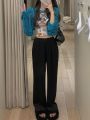 Shrugs Women Pure Simple All-match Crop Spring Personality Korean Style Lace-up Design Retro Sweater Hot Girls Chic Casual. 