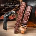Crocodile leather strap for Longines Omega Rossini Citizen Tissot seagull strap men women butterfly class watch chain 16/18/20mm.