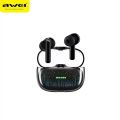 Awei T52 ANC TWS Wireless Earbuds ENC Active Noise Cancellation Bluetooth 5.3 Earphones Colorful Breathing Light Headphones. 