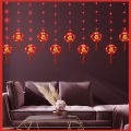 GC Red Lantern LED Lights With 8 Modes Chinese Characters Garland Curtain Lunar New Year Decoration Spring Festival Decoration. 