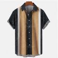 2022 Hawaiian Shirt Men 5xl Men's Striped Shirt 3d Print Fashion Casual Retro Style Short-sleeved Unisex Shirt Camisa Manga Curt.