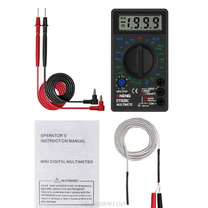 DT838 Digital Multimeter Tester AC/DC Voltage Voltmeter Current Resistance Tature Measuring Meter N25 20 Dropshipping