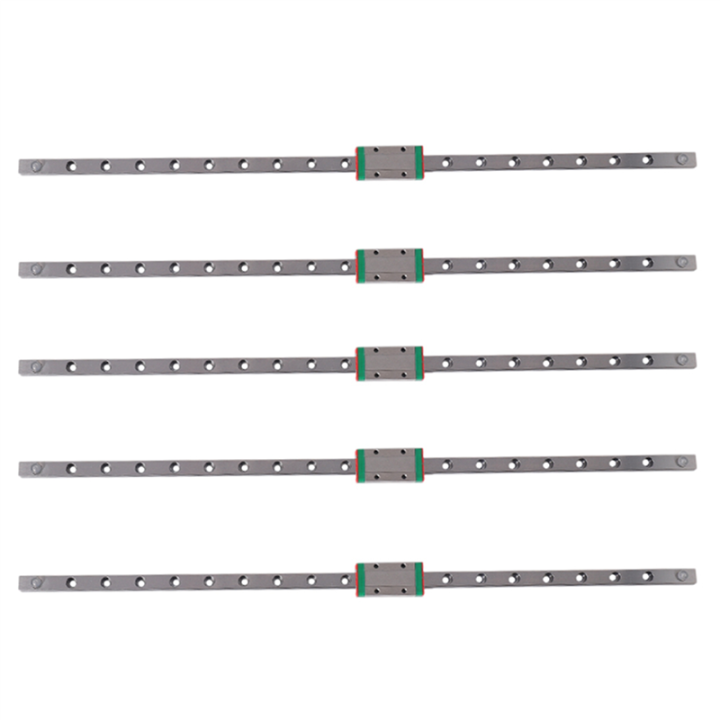 5Pcs 9mm Linear Guide Miniature Rail MGN9 400mm Linear Rail and 5 Pcs MGN9H Miniature Rail Slider