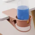 Anti-Spill Cup Holder Clamp Table Side Water Cup Holder for Workplace Home Desk Computer Desk Side Cup Holder White. 